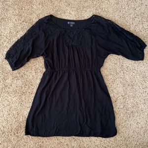 American Eagle Black 3/4 Sleeve Lace Detail Dress